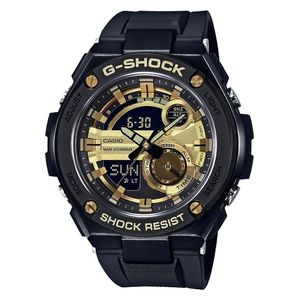 ساعة كاسيو للرجال GST-210B-1A9DR - عرض بعقارب, سوار من ريزين - اسود 