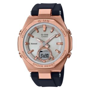  Casio Watch MSG-B100G-1ADR For Men - Analog Display, Resin Band - Black 