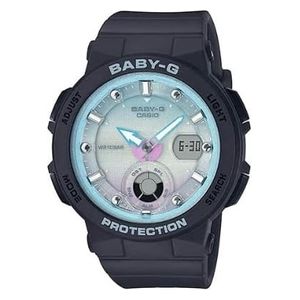  Casio Watch BGA-250-1A2DR For Women - Analog Display, Resin Band - Black 