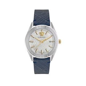  Versus Versace Watch VE6A00123 For Men - Analog Display, leather Band - Navy 