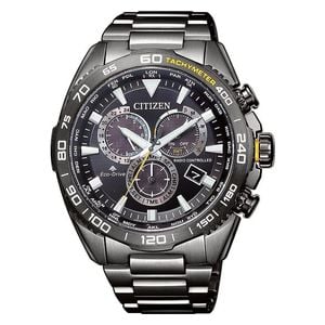  ساعة سيتزن للرجال CB5037-84E - عرض بعقارب, سوار من ستانلس ستيل - اسود 