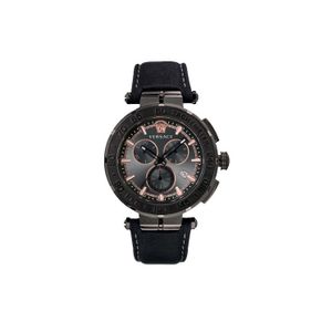  Versace Watch VEPM00320 For Women - Analog Display, Leather Band - Black 