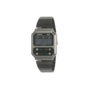  Casio Watch A100WEGG-1ADF For Unisex - Digital Display, Stainless Steel Band - Black 