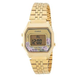  Casio WatchL LA680WGA-4CDF For Women - Digital Display, Stainless Steel Band - Gold 