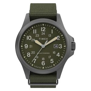  Timex Watch TW2V03700 For Men - Analog Display, Fabric Band - Green 