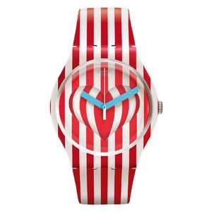  Swatch Watch SUOZ168 For Unisex - Analog Display, Silicone Band - Red 