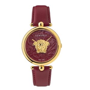  Versace Watch VECO01520 For Women - Analog Display, Leather Band - Red 