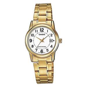  Casio Watch LTP-V002G-7BUDF For Women- Analog Display, Stainless Steel Band - Gold 