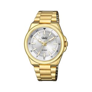  Q&Q Watch QZ68J001Y For Men - Analog Display, Stainless Steel Band - Gold 