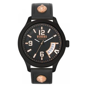  Versus Versace Watch VSPVT0420 For Men - Analog Display, leather Band - Black 