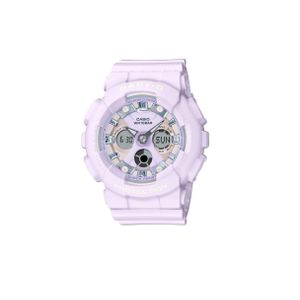  Casio Watch BA-130WP-6ADR For Kids - Analog Display, Resin Band - White 