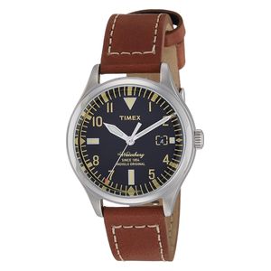  ساعة تايمكس للرجال TW2P84600 - عرض بعقارب, سوار من الجلد - بني 
