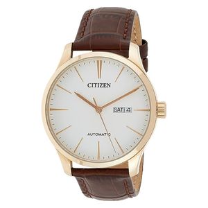  Citizen Watch NH8353-18A For Men - Analog Display, Leather Band - Brown 