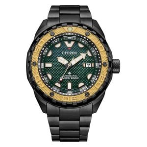  ساعة ستزن للرجال NB6008-82X - عرض بعقارب, سوار من ستانلس ستيل - اسود 