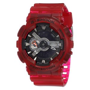  Casio Watch GA-110CR-4ADR For Men - Analog Display, Resin Band - Red 
