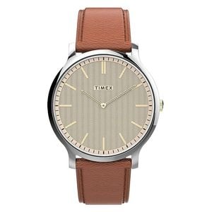  Timex Watch TW2V28200 For Men - Analog Display, Leather Band - Brown 