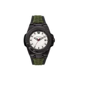  Versace Watch VEDY00419 For Men - Analog Display, Silicone Band - Green 