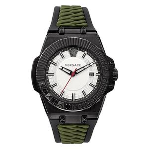  Versace Watch VEDY00419 For Men - Analog Display, Silicone Band - Green 