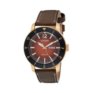  Citizen Watch AW0079-13X For Men - Analog Display, Leather Band - Brown 