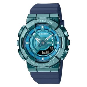  ساعة كاسيو للنساء GM-S110LB-2ADR - عرض بعقارب, سوار من راتنج - ازرق 