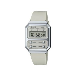  ساعة كاسيو للجنسين A100WEF-8ADF - عرض رقمي, سوار من الراتنج - رمادي 