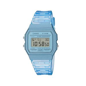  Casio Watch F-91WS-2DF For Unisex - Digital Display, Resin Band - Blue 