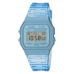  Casio Watch F-91WS-2DF For Unisex - Digital Display, Resin Band - Blue 