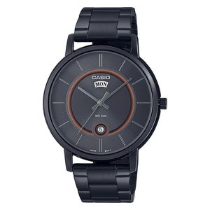  ساعة كاسيو للرجال MTP-B120B - عرض بعقارب, سوار من ستانلس ستيل - أسود 