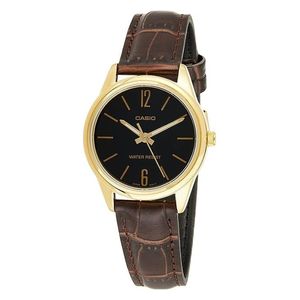  Casio Watch LTP-V005GL-1BUDF For Women - Analog Display, Leather Band - Brown 