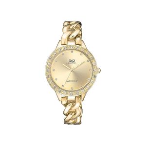  Q&Q Watch F549J010Y For Women - Analog Display, Stainless Steel Band - Gold 