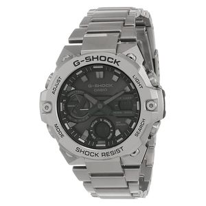 Casio Watch GST-B400D-1ADR For Men - Analog Display, Resin Band - Silver 