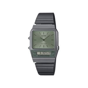  Casio Watch AQ-800ECGG-3ADF For Unisex - Analog Display, Stainless Steel Band - Gray 