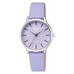 Q&Q Watch Q26B-004PY For Women - Analog Display, Stainless Steel Band - Purple 