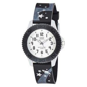  Q&Q Watch VQ96J013Y For Kids - Analog Display, Rubber Band - Black 