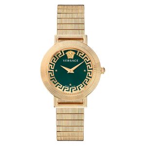  Versace Watch VE3D00522 For Women - Analog Display, Stainless Steel Band - Gold 