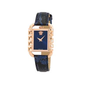  Versace Watch VE3B00322 For Women - Analog Display, Leather Band - Blue 