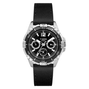  ساعة تايمكس للرجال TW2V79100 - عرض بعقارب, سوار من المطاط - اسود 