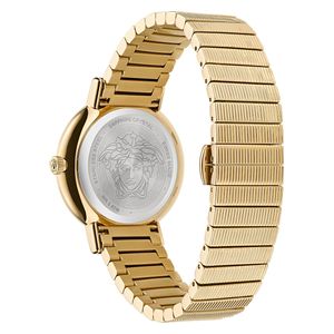  Versace Watch VE3D00522 For Women - Analog Display, Stainless Steel Band - Gold 