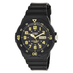  Casio Watch MRW-200H-9BVDF For Men - Analogl Display, Resin Band - Black 