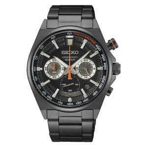  Seiko Watch SSB399P1 For Men - Analog Display, Stainless Steel Band - Black 