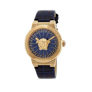  Versace Watch VE3F00122 For Women - Analog Display, Leather Band - Blue 