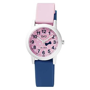  Q&Q Watch VS49J002Y For Girls - Analog Display, Resin Band - Navy 