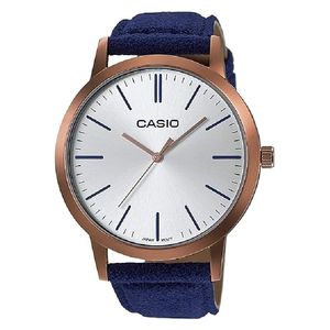  Casio Watch LTP-E118RL-7ADF For Women - Analog Display, Leather Band - Blue 