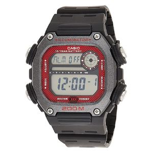  ساعة كاسيو للرجال DW-291H-1BVDF - عرض رقمي, سوار من الراتنج - اسود 