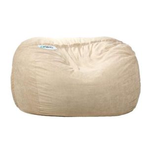  Ariika Large Fluffy Sabia Bean Bag Chair - Beige 