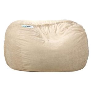  Ariika Large Fluffy Sabia Bean Bag Chair - Beige 