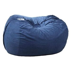  Ariika Large Fluffy Sabia Bean Bag Chair - Navy 