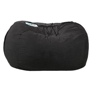  Ariika Large Fluffy Sabia Bean Bag Chair - Black 
