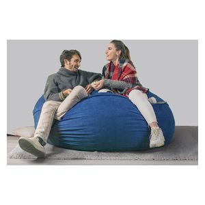  Ariika Duo Fluffy Sabia Bean Bag Chair - Navy 