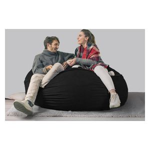  Ariika Duo Fluffy Sabia Bean Bag Chair - Black 